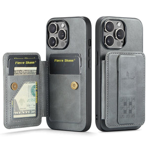 For iPhone 15 14 13 12 11 Pro Max Wallet Case with Card Holder, Study Kickstand & RFID Blocking, Durable Leather Phone Cover