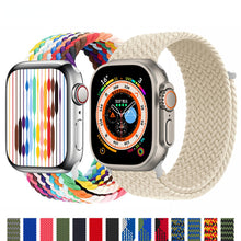 Load image into Gallery viewer, Braided Solo Loop For Apple watch Band Elastic bracelet iWatch series 8 se 7 3 6 Ultra Strap