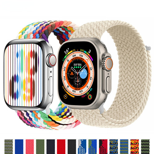 Braided Solo Loop For Apple watch Band Elastic bracelet iWatch series 8 se 7 3 6 Ultra Strap