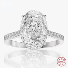 Load image into Gallery viewer, New 100% 925 Sterling Silver 9CT Oval Created Moissanite Gemstone Engagement Rings Fine Jewelry Diamond Rings for Women