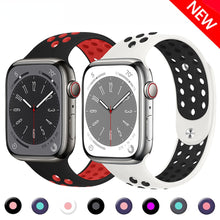 Load image into Gallery viewer, Two sections Silicone Strap For Apple Watch band Bracelet iWatch series 8 7 3 4 5 6 se Ultra