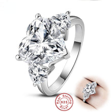 Load image into Gallery viewer, Fashion 100% 925 Sterling Silver Big Rings Created Moissanite Wedding Heart-shaped Diamonds Ring Luxury Jewelry Wholesale