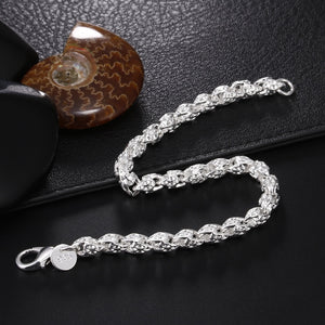 925 Sterling Silver Exquisite 10mm Chain Men Women Chain Noble Wedding Bracelet Fashion Charm Wedding Birthday Gift