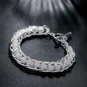 925 Sterling Silver Exquisite 10mm Chain Men Women Chain Noble Wedding Bracelet Fashion Charm Wedding Birthday Gift