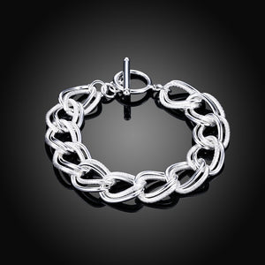 925 Sterling Silver Exquisite 10mm Chain Men Women Chain Noble Wedding Bracelet Fashion Charm Wedding Birthday Gift