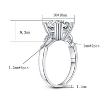 Load image into Gallery viewer, Fashion 925 Sterling Silver Ring 3ct Round Moissanite Engagement Diamond Rings High Jewellery Wedding Rings for Couples