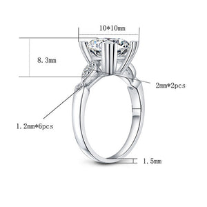 Fashion 925 Sterling Silver Ring 3ct Round Moissanite Engagement Diamond Rings High Jewellery Wedding Rings for Couples