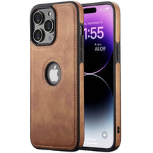 Load image into Gallery viewer, For iPhone 14 Pro Max 14 Plus 2022 5G Case Slim PU Leather Logo Hole Soft Silicone Shockproof Back Cover for iPhone 14 Pro(6.1)