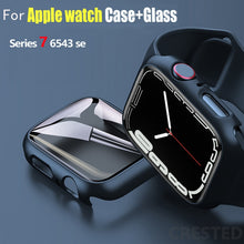 Load image into Gallery viewer, Glass+Cover For Apple Watch case iWatch 8 3 6 SE Screen Protector Apple watch series 7 Accessories