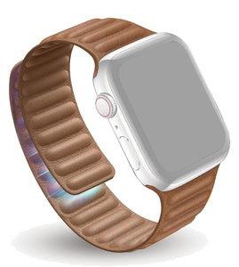 Leather Link For Apple Watch Band Original Magnetic Loop Bracelet iWatch Series 8 Ultra 3 SE 6 7 Strap