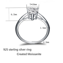 Load image into Gallery viewer, Luxury 2 Carat Moissanite 100% 925 Sterling Silver Women&#39;s Engagement Wedding Diamond Ring High Jewelry Wholesale