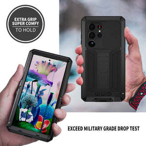 for Samsung Galaxy S23 Ultra 5G Case, Military Grade Full-Body Rugged with Built-in Kickstand Slide Camera Protective Cover Case