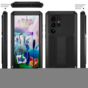 for Samsung Galaxy S23 Ultra 5G Case, Military Grade Full-Body Rugged with Built-in Kickstand Slide Camera Protective Cover Case