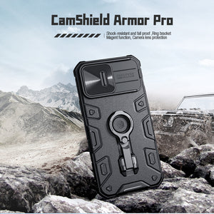 for iPhone 14 Pro Max Case For iPhone 14 Plus NILLKIN CamShield Armor Pro Magnetic Case Slide Camera Case With Ring Kickstand