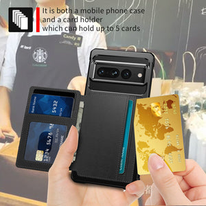 for Google Pixel 7 Pro Credit Card Case PU Leather Flip Wallet Cover with Photo Holder Hard Back Cover for Google 7 Pro 2022